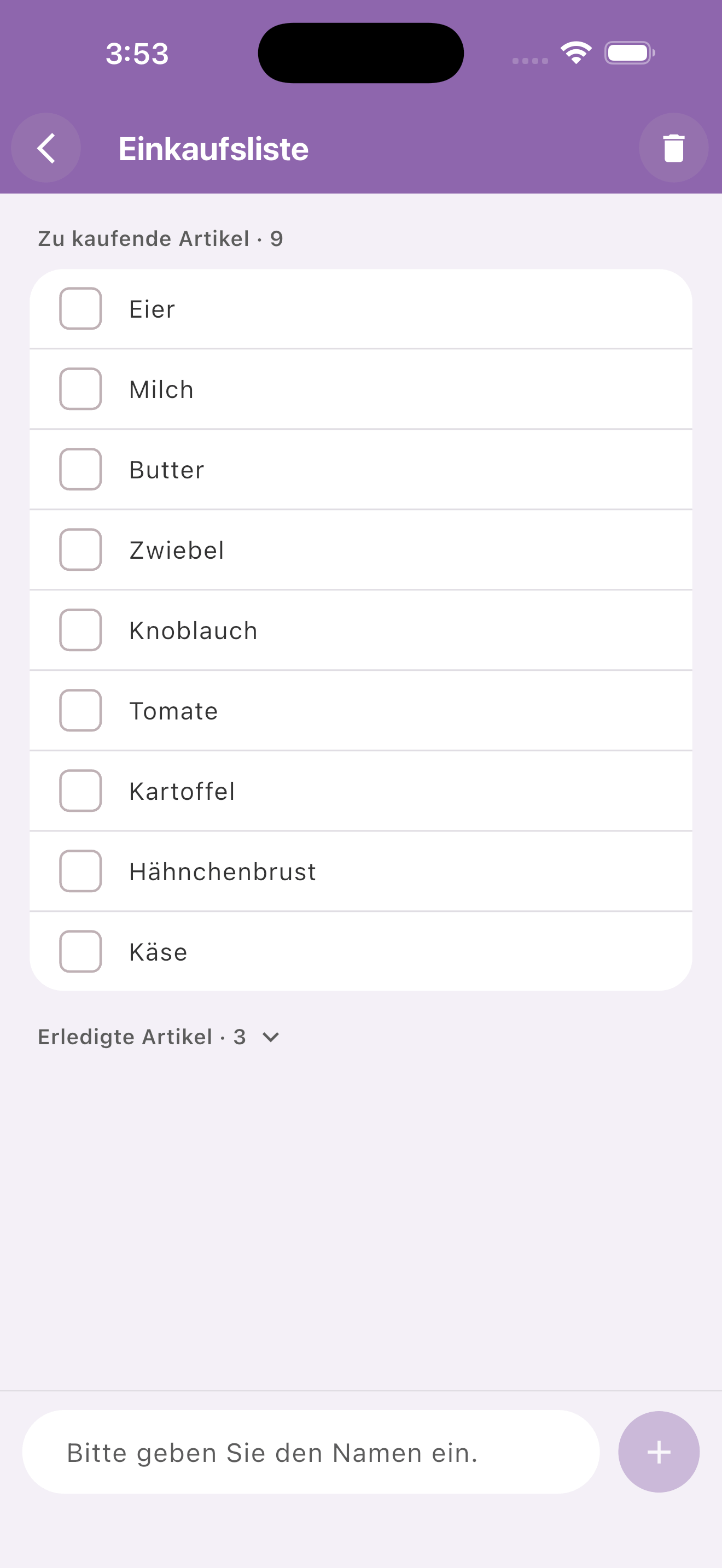 Einkaufsliste