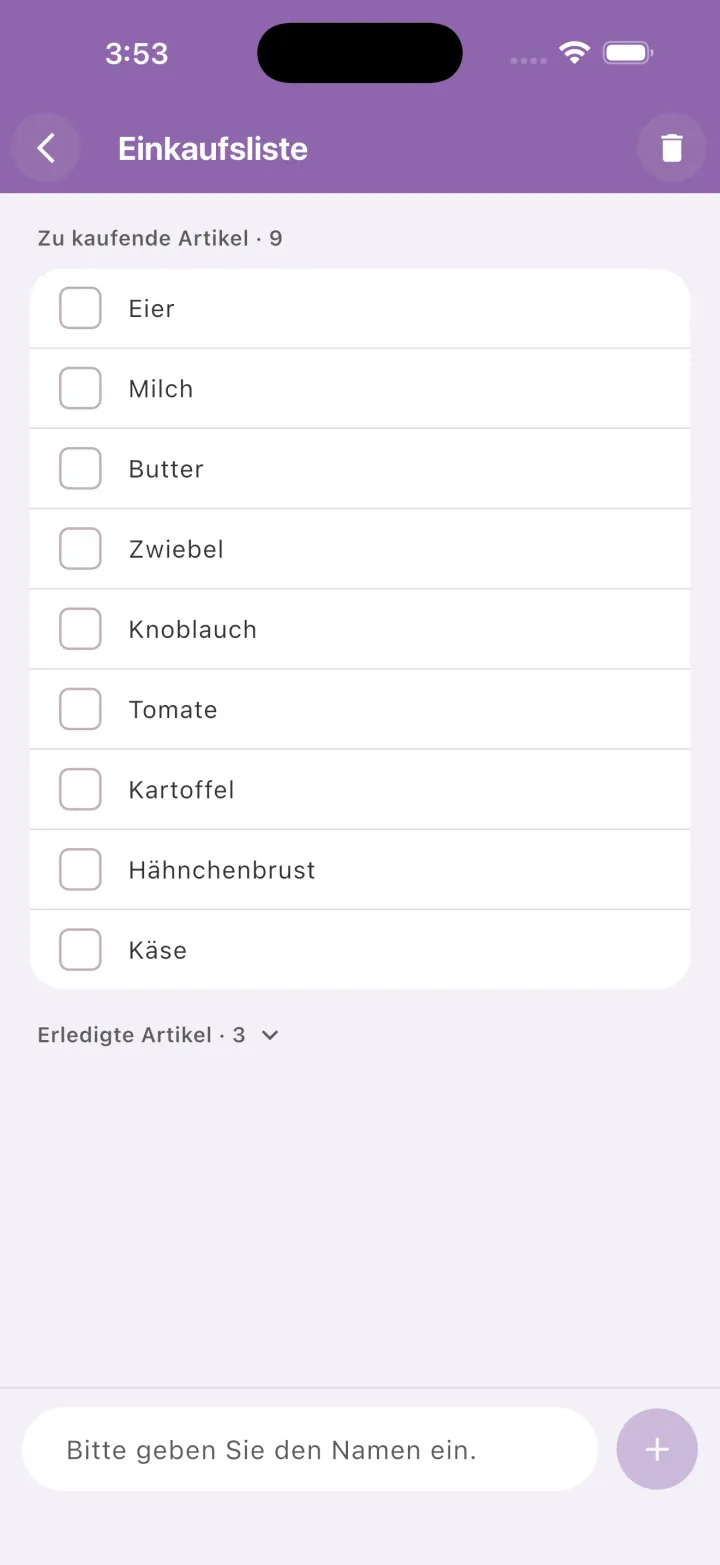 Einkaufsliste
