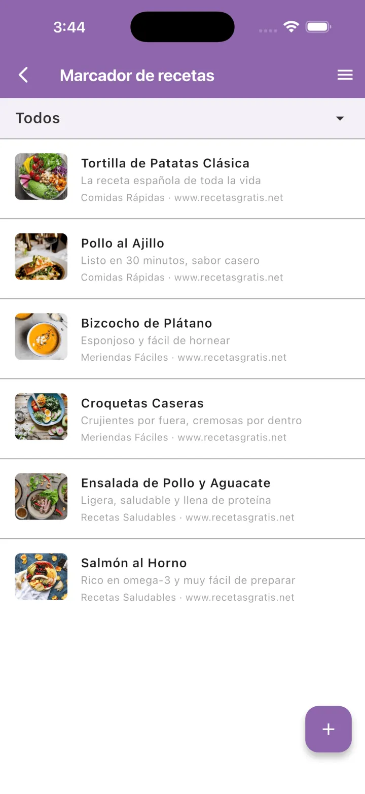 Marcadores de recetas