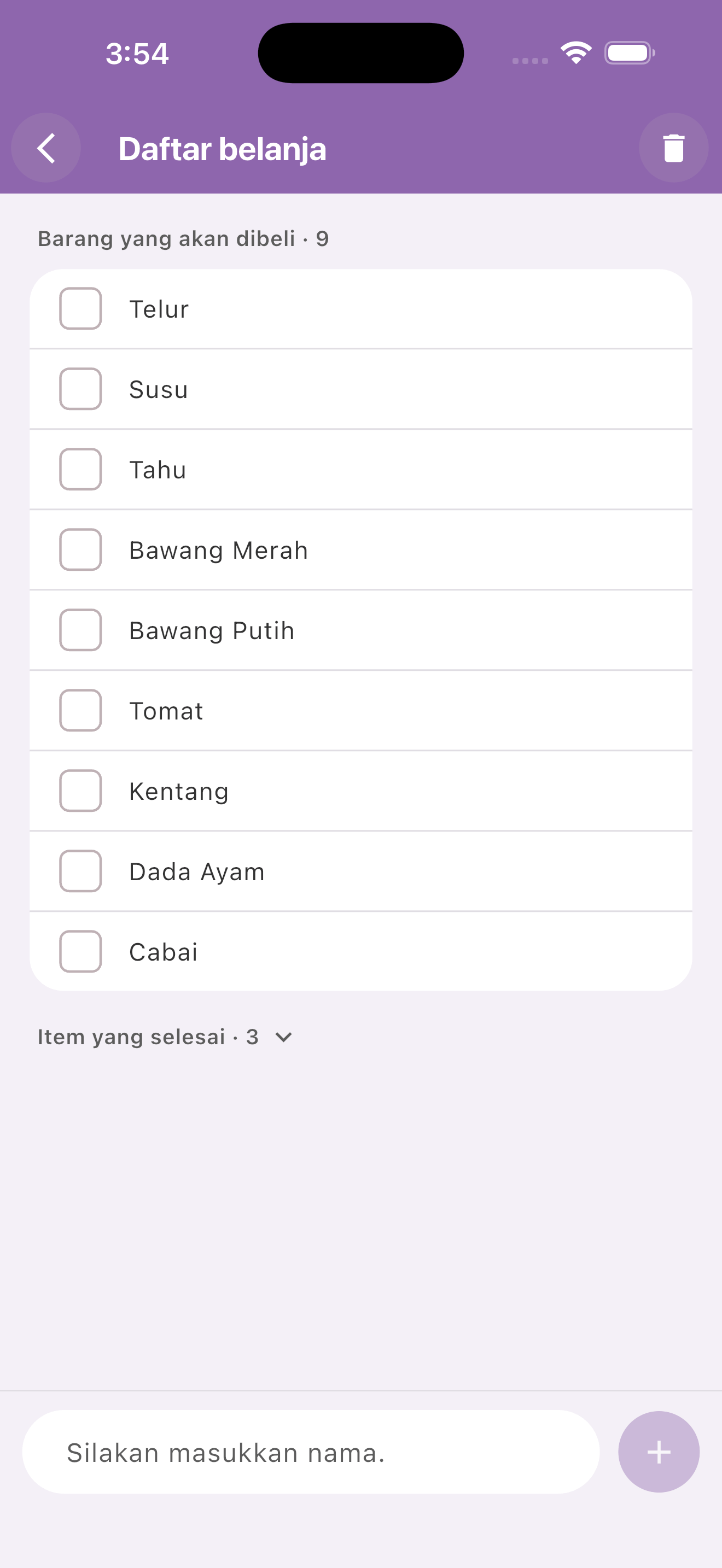 Daftar Belanja