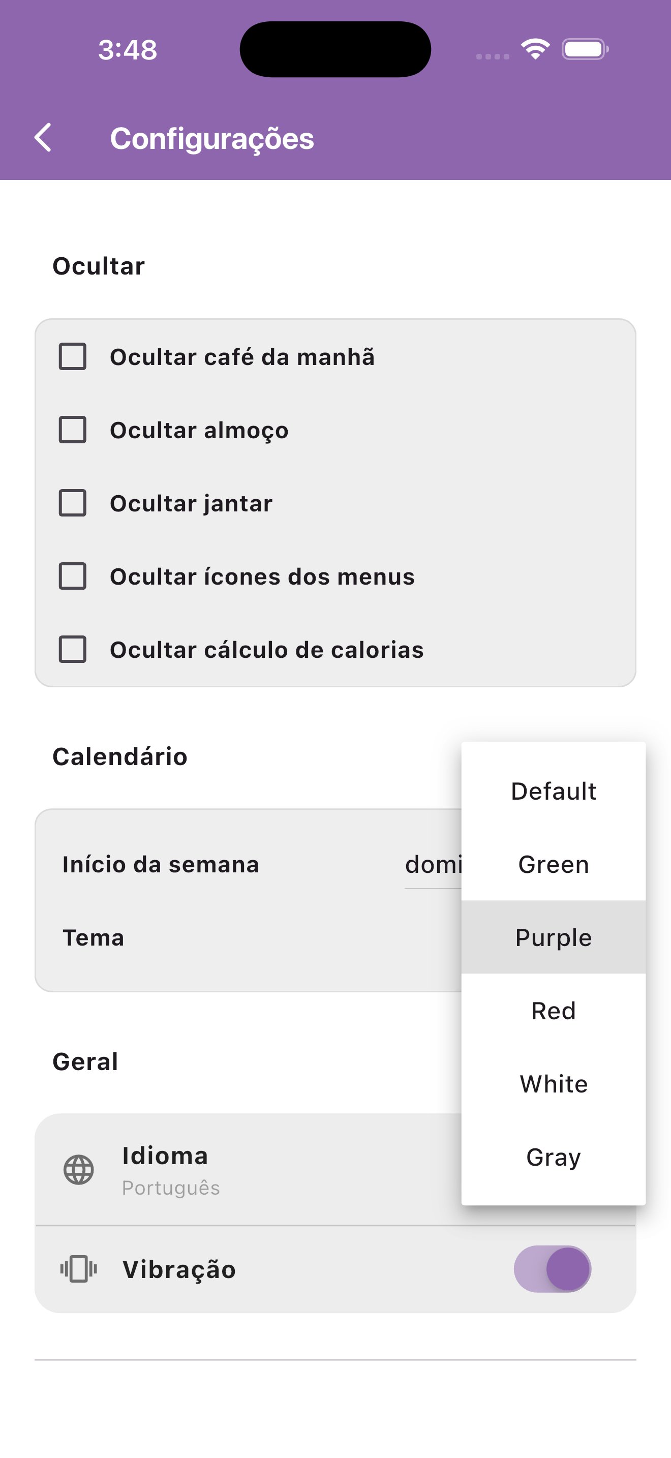 Configurações